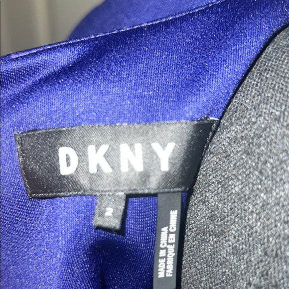DKNY Blue purpleish Dress with Gold Zipper 2 - Picture 3 of 8